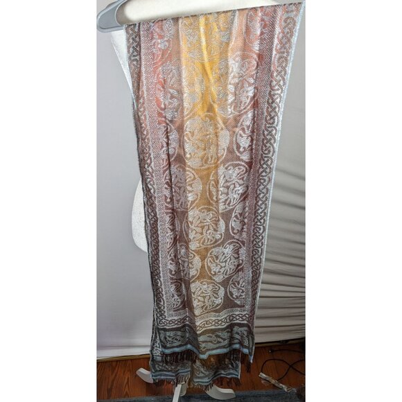 Molina by Jimmy Hourihan Rainbow And Grey Celtic Knot Scarf - Picture 10 of 11